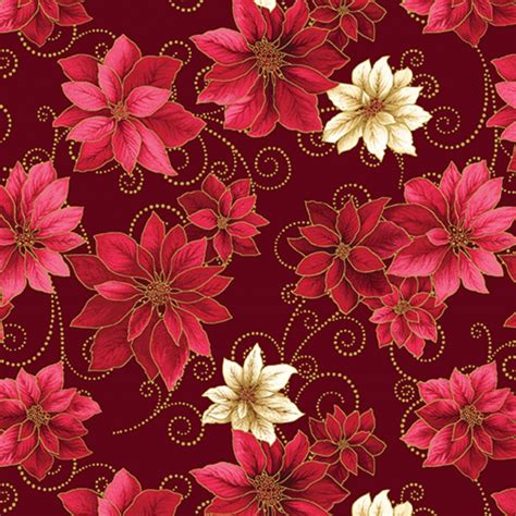 Red Poinsettia Fabric 